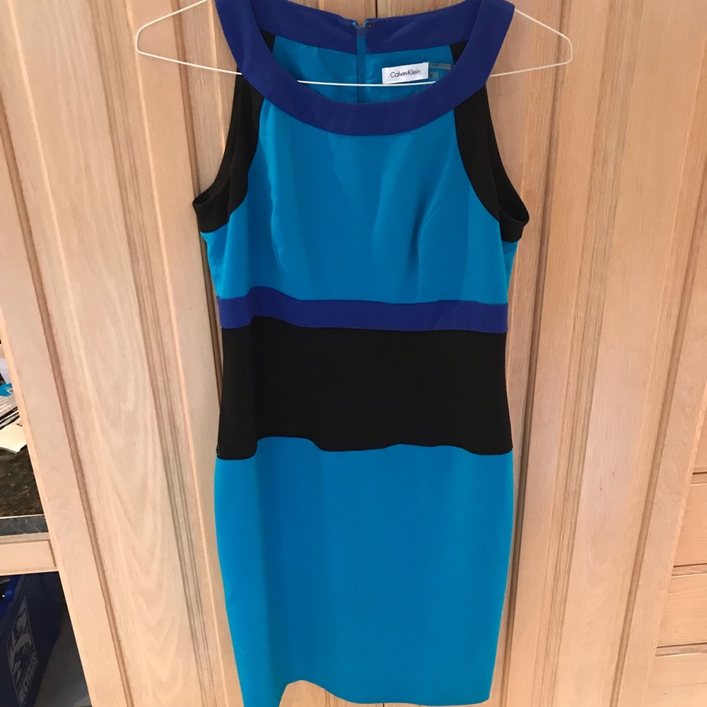 Calvin Klein Color-Block Sheath Dress, Sz 6